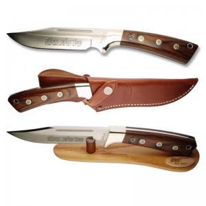 Нож туристический 130мм., красн. дер. (махагони)