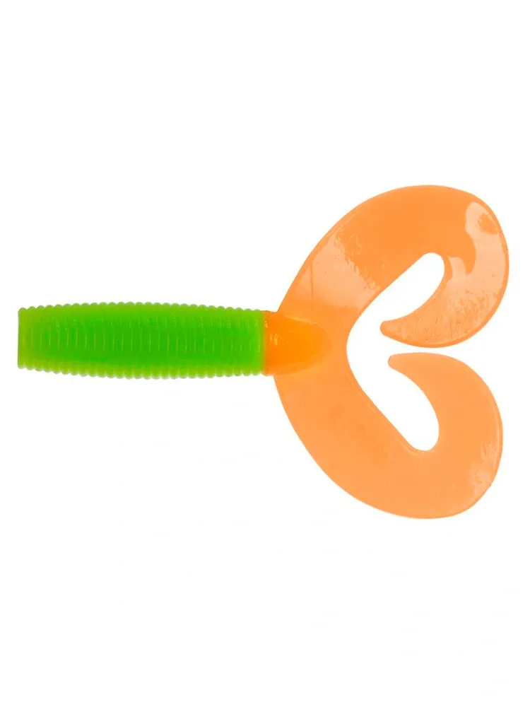 Твистер Credo Double Tail 3.54", 9см, Lime & Orange Твистер Credo Double Tail 3.54", 9см, Lime & Orange